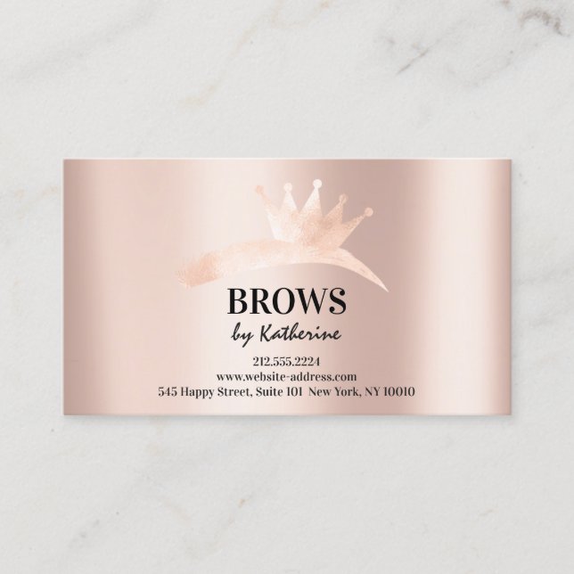 Eyebrow Micorblading Logo Aftercare Rose Logo Business Card (Front)