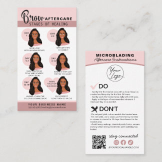 Eyebrow Microblading Aftercare Instructions Busine Business Card