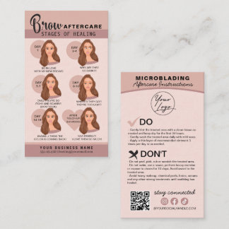 Eyebrow Microblading Aftercare Instructions Busine Business Card
