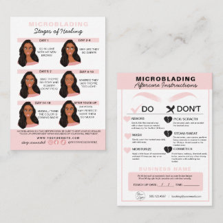 Eyebrow Microblading Aftercare Instructions Busine Business Card