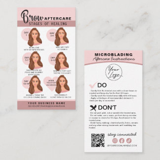 Eyebrow Microblading Aftercare Instructions Busine Business Card