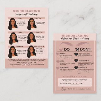 Eyebrow Microblading Aftercare Instructions Business Card