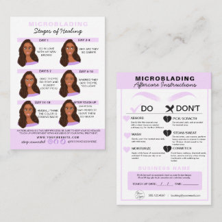 Eyebrow Microblading Aftercare Instructions Business Card