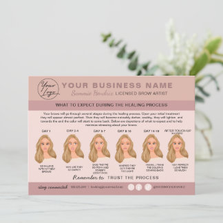 Eyebrow Microblading Aftercare Instructions Card