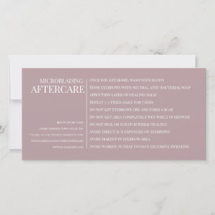 Eyebrow Microblading Aftercare Pastel Pink Thank You Card