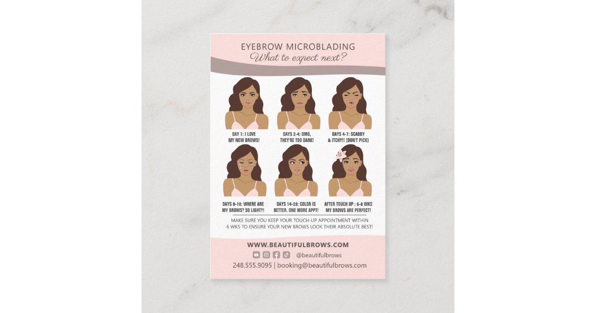 Eyebrow Microblading Brow Aftercare & Appointment Business Card | Zazzle