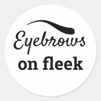 Eyebrows on Fleek Trendy Flawlessly Styled, ZFJ Classic Round Sticker