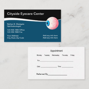 Eyecare Clinic Appointment And Ophthalmologist Business Card