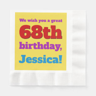 Eyecatching 68th Birthday Paper Napkins