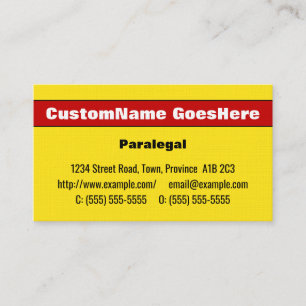 Eyecatching & Bold Paralegal Business Card