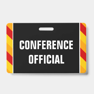 Eyecatching "CONFERENCE OFFICIAL" Badge ID Badge