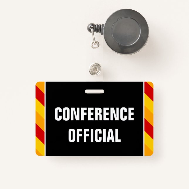 Eyecatching "CONFERENCE OFFICIAL" Badge ID Badge (Front with Retractable)