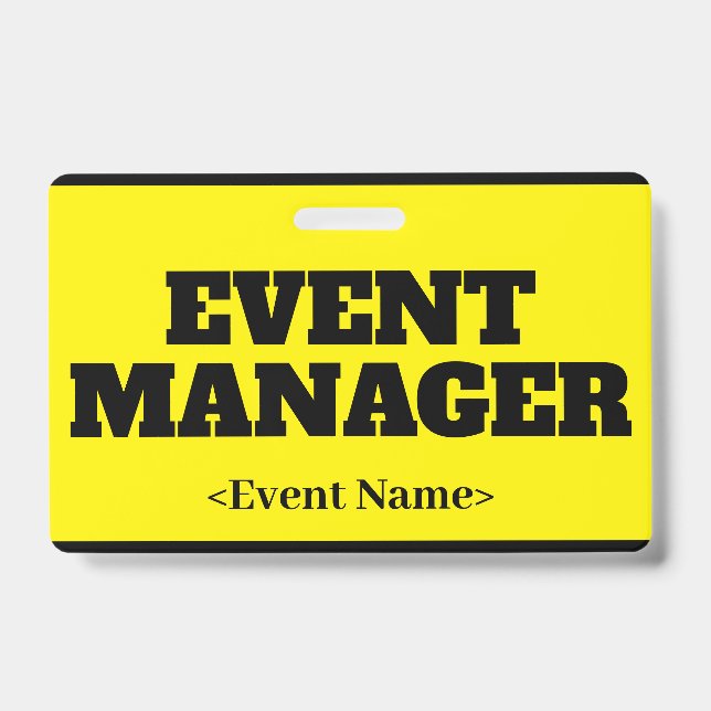 Eyecatching "EVENT MANAGER" Badge ID Badge (Front)