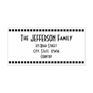 Eyecatching Family Last Name + Address Self-inking Stamp