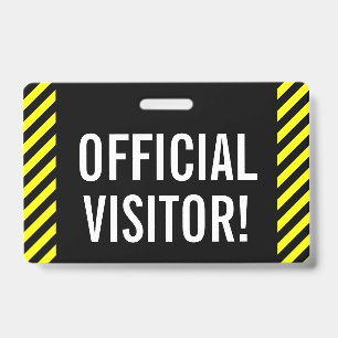 Eyecatching "OFFICIAL VISITOR!" Badge ID Badge