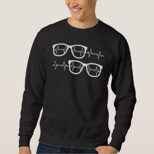 Eyeglass Heartbeat Optician Eye Doctor Ophthalmolo Sweatshirt