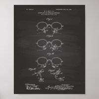 Eyeglass Support 1904 Patent Art Chalkboard