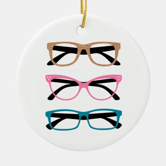 Eyeglasses Ceramic Tree Decoration (Front)