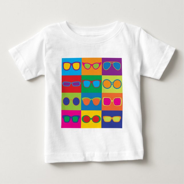 Eyeglasses Chequerboard Baby T-Shirt (Front)