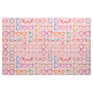 Eyeglasses Retro Modern Hipster with Pink Gingham Fabric