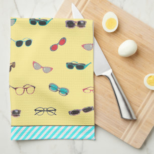 Eyeglasses Sunglasses Pattern Tea Towel