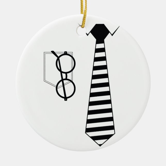 Eyeglasses Tie Ceramic Tree Decoration (Front)