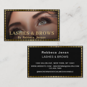 Eyelash Brow Makeup Logo QRCode Lip Rose Glitter  Business Card