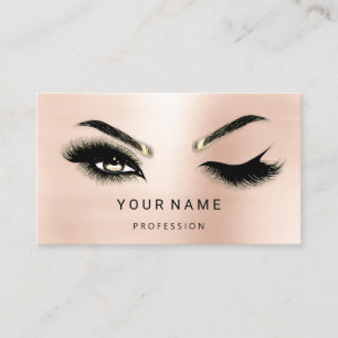 Eyelash Brows Microblade. QR CODE Logo Rose Business Card
