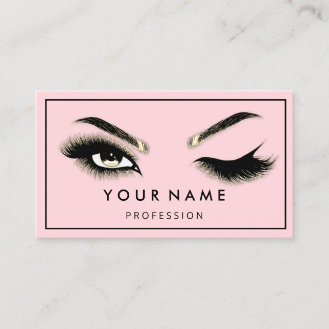  Eyelash Brows Microblade QR CODE Logo Rose Business Card (Front)