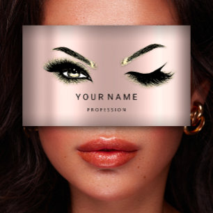 Eyelash Brows Microblade QRCODE Logo Rose Powder Business Card