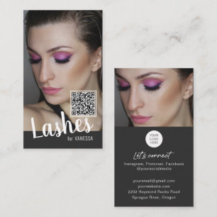 Eyelash business cards with QR code and photos