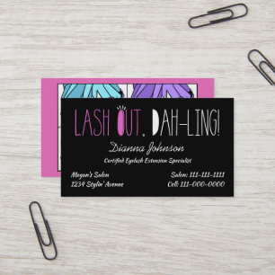 "Eyelash Divas" Lash Out, Dah-ling! Business Card