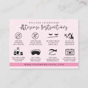 Eyelash Extension Aftercare Instructions Lash Logo Business Card