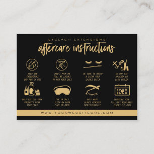 Eyelash Extension Aftercare Instructions Lash Logo Business Card