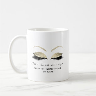 Eyelash Extension Beauty Studio Gold Glitter Glam Coffee Mug