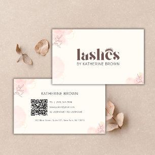 Eyelash Extension Branding Lash Artist QR Code Business Card