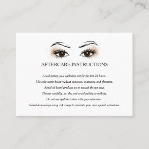 Eyelash extension Brow Bar Aftercare Instructions Business Card