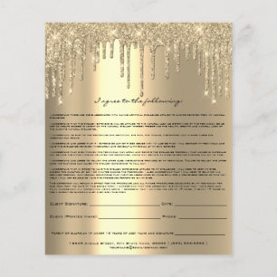 Eyelash Extension Liability Waiver Champaigne Gold Flyer