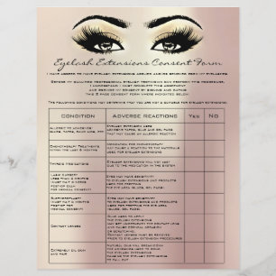 Eyelash Extension Liability Waiver Rose Eyes Flyer