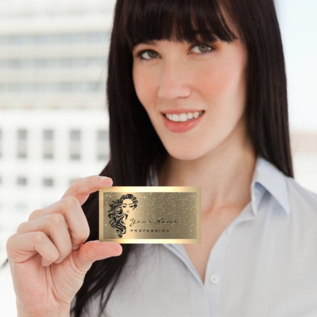 Eyelash Extension Makeup Artist Hair Gold Body Business Card (Creator Uploaded)