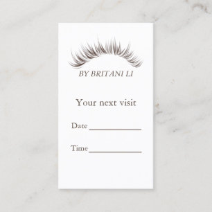 eyelash extension Salon Appointment card