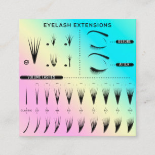 Eyelash Extension Studio Shop Pink Catalogue Square Business Card