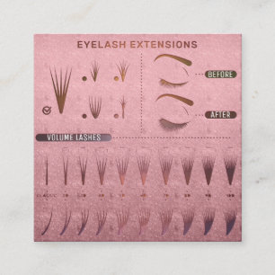 Eyelash Extension Studio Shop Rose Beauty  Square Business Card