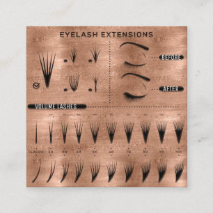 Eyelash Extension Studio Shop Rose Skinny  Square Business Card