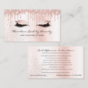 Eyelash Extensions Aftercare Glam Lashes Business  Business Card
