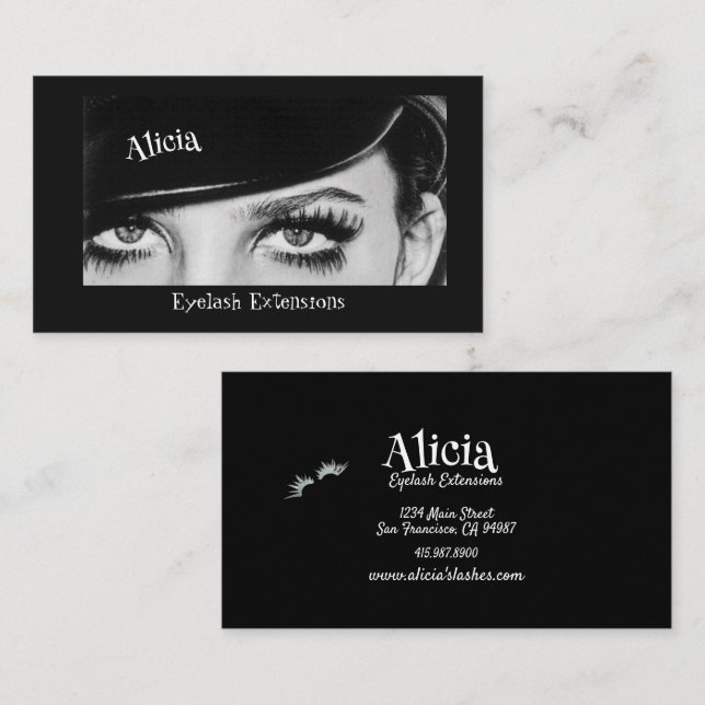 Eyelash Extensions Big Eyes Lashes  Business Card (Front/Back)
