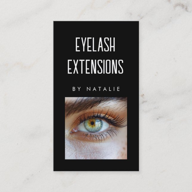 Eyelash Extensions Black Lashes Woman Eye Look Business Card (Front)