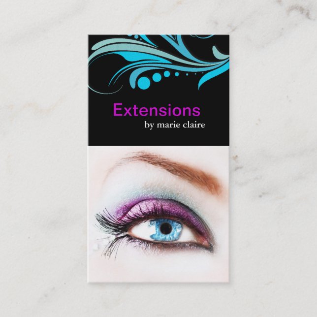 Eyelash Extensions Business Card Template (Front)
