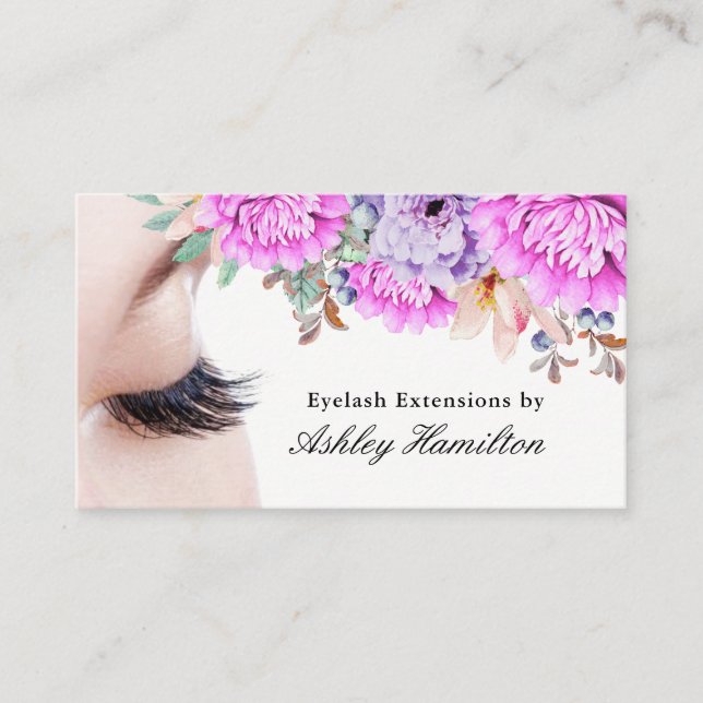 Eyelash Extensions Business Cards (Front)