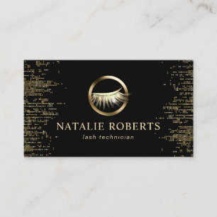 Eyelash Extensions Gold Confetti Lashes Salon Business Card